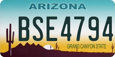AZ license plate BSE4794