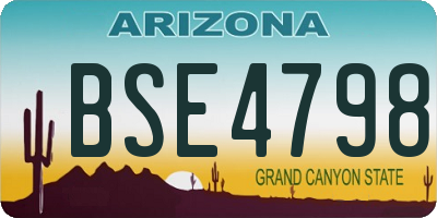 AZ license plate BSE4798
