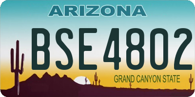 AZ license plate BSE4802