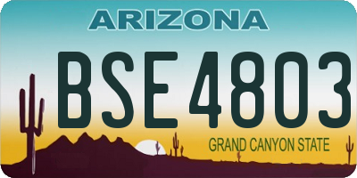 AZ license plate BSE4803