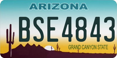 AZ license plate BSE4843