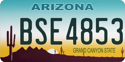 AZ license plate BSE4853