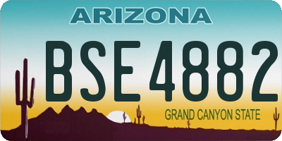 AZ license plate BSE4882