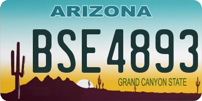 AZ license plate BSE4893