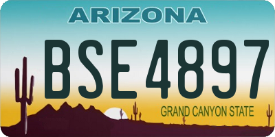 AZ license plate BSE4897