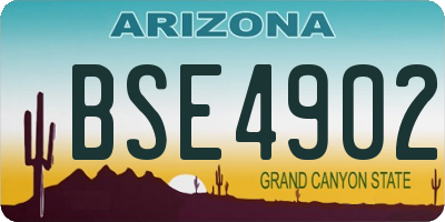 AZ license plate BSE4902