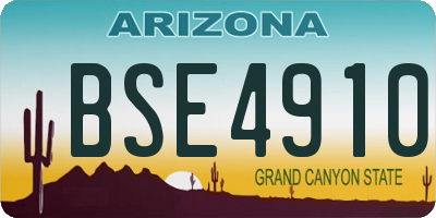 AZ license plate BSE4910