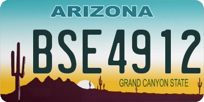 AZ license plate BSE4912