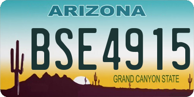 AZ license plate BSE4915