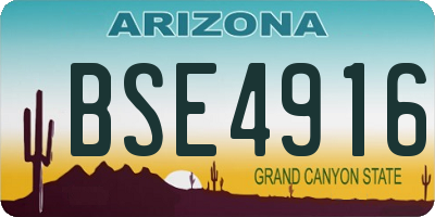 AZ license plate BSE4916