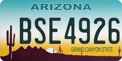 AZ license plate BSE4926