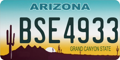 AZ license plate BSE4933