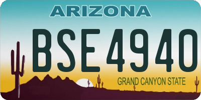 AZ license plate BSE4940