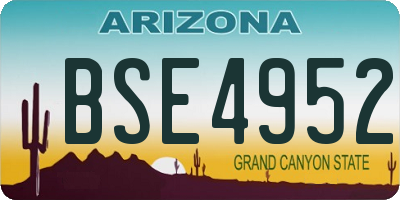 AZ license plate BSE4952