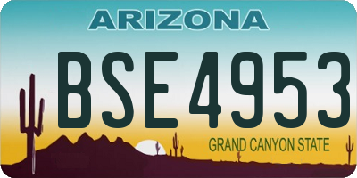 AZ license plate BSE4953