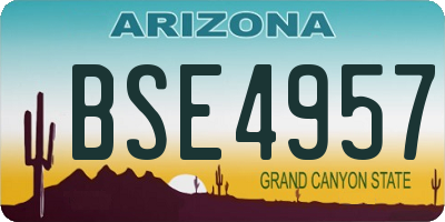 AZ license plate BSE4957