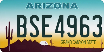 AZ license plate BSE4963