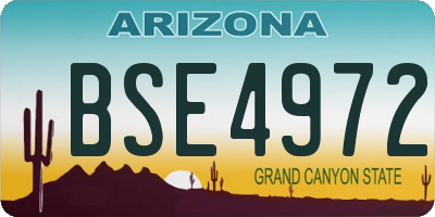 AZ license plate BSE4972