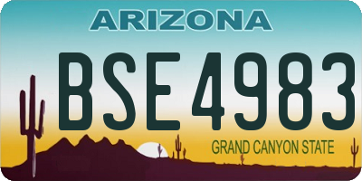 AZ license plate BSE4983