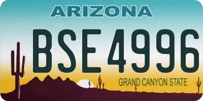 AZ license plate BSE4996
