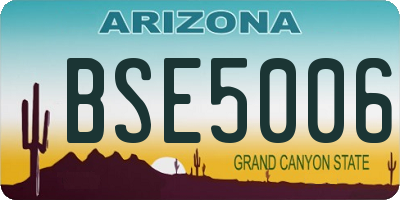 AZ license plate BSE5006