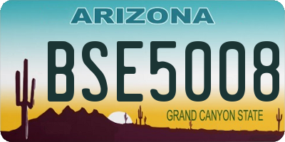 AZ license plate BSE5008