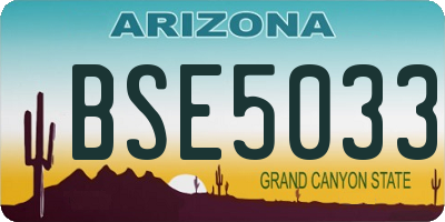 AZ license plate BSE5033