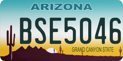AZ license plate BSE5046