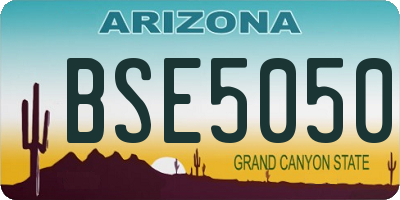 AZ license plate BSE5050