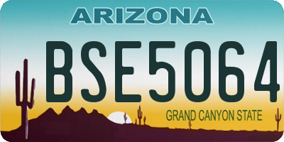 AZ license plate BSE5064