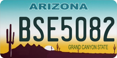 AZ license plate BSE5082