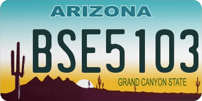AZ license plate BSE5103