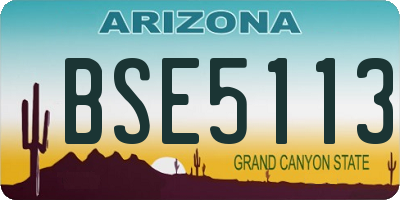 AZ license plate BSE5113
