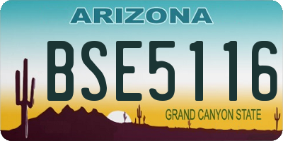 AZ license plate BSE5116