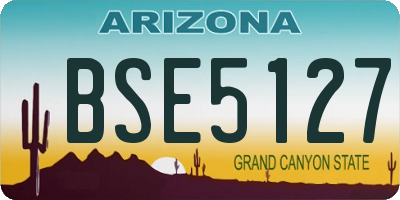 AZ license plate BSE5127