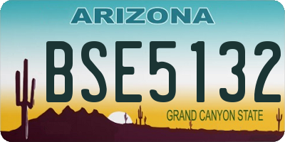 AZ license plate BSE5132