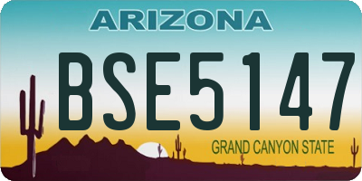 AZ license plate BSE5147