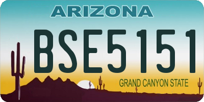 AZ license plate BSE5151