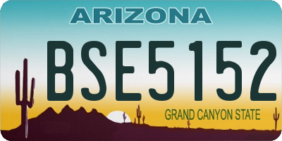 AZ license plate BSE5152