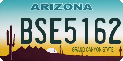 AZ license plate BSE5162