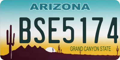 AZ license plate BSE5174