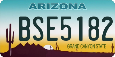 AZ license plate BSE5182