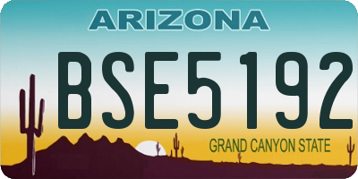 AZ license plate BSE5192