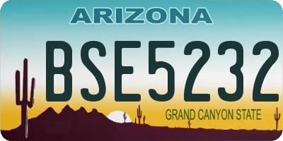 AZ license plate BSE5232
