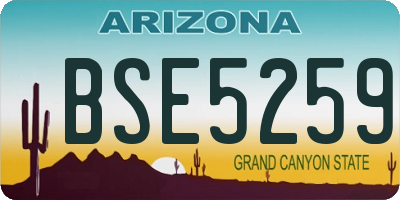 AZ license plate BSE5259