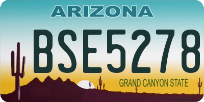 AZ license plate BSE5278