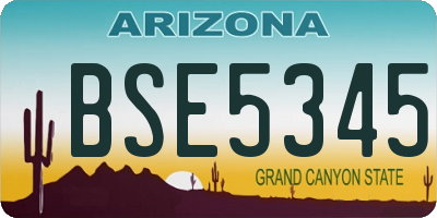 AZ license plate BSE5345