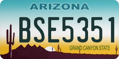 AZ license plate BSE5351