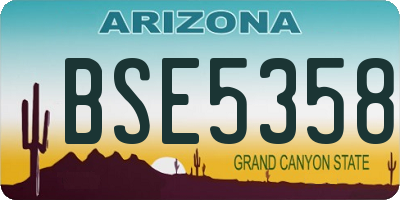 AZ license plate BSE5358