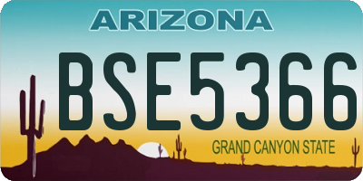 AZ license plate BSE5366
